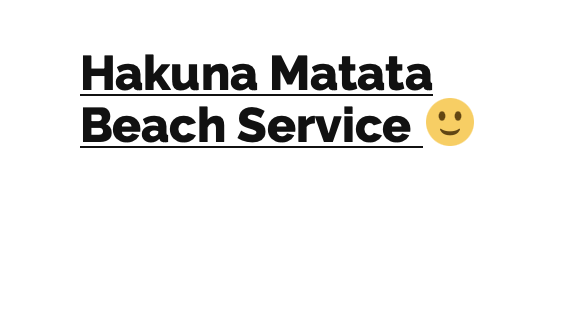 Things To Do Hakuna Matata Beach Service